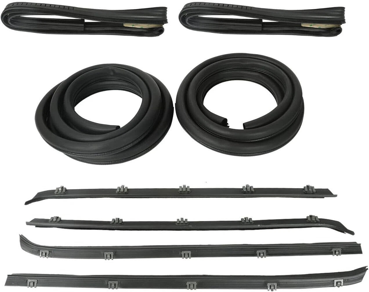 Set of 4 Front Door Window Run Sweep Felts Weatherstrip Seals for Chevy GMC Truck