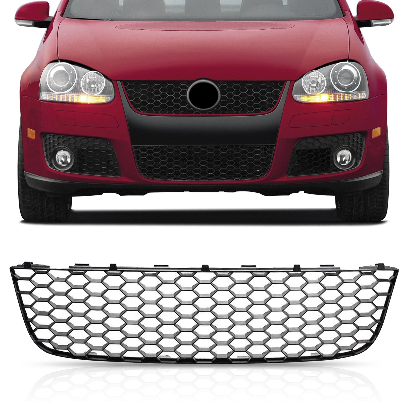 Front Lower Center Bumper Grille for VW Jetta GTI (2006–2009) Honeycomb Mesh