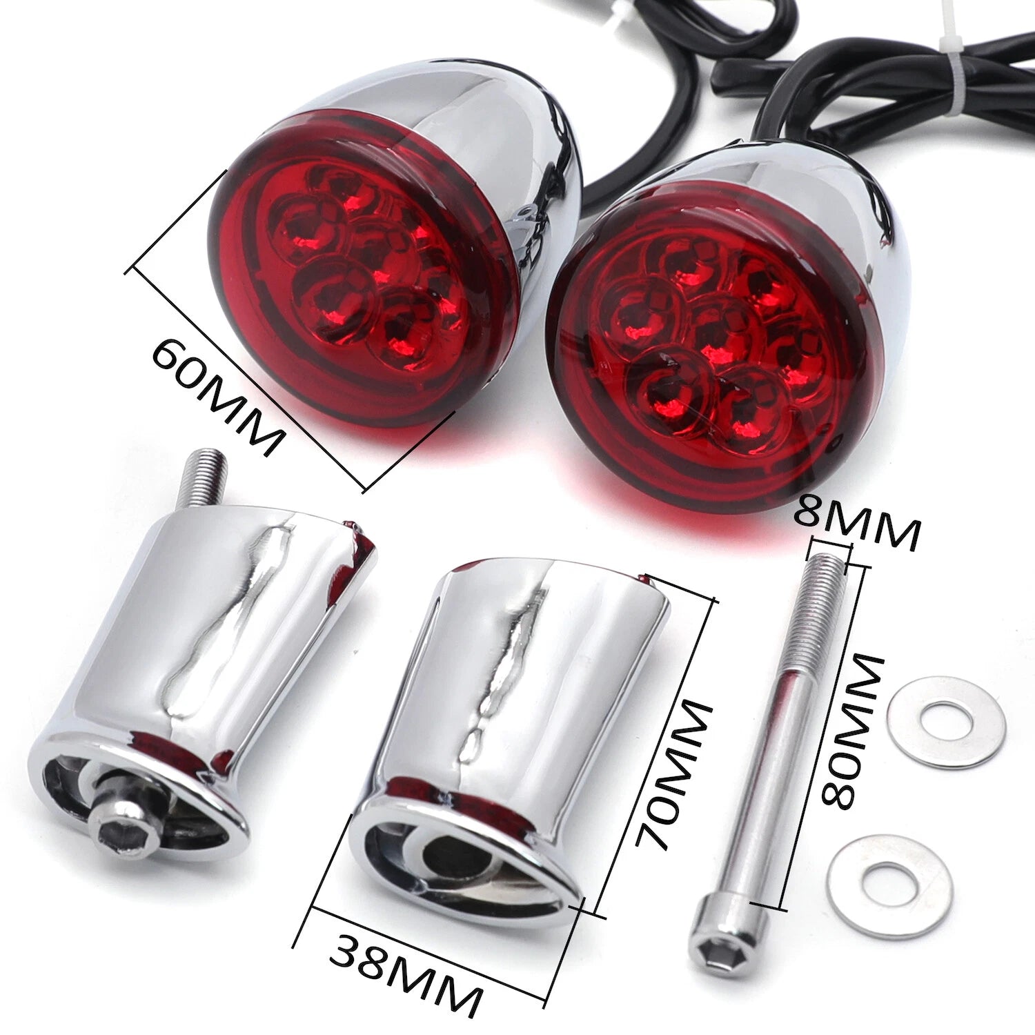 Rear Running Brake Turn Signal Light Indicator Red for Harley Sportster (1992–2023)