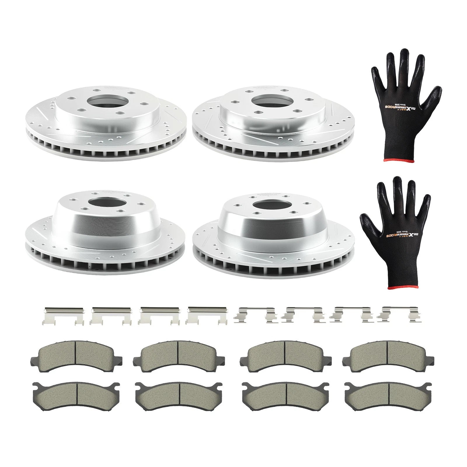 Set of 4 Brake Rotors and Pads for GMC Savana 1500/Yukon XL (2002–2006)