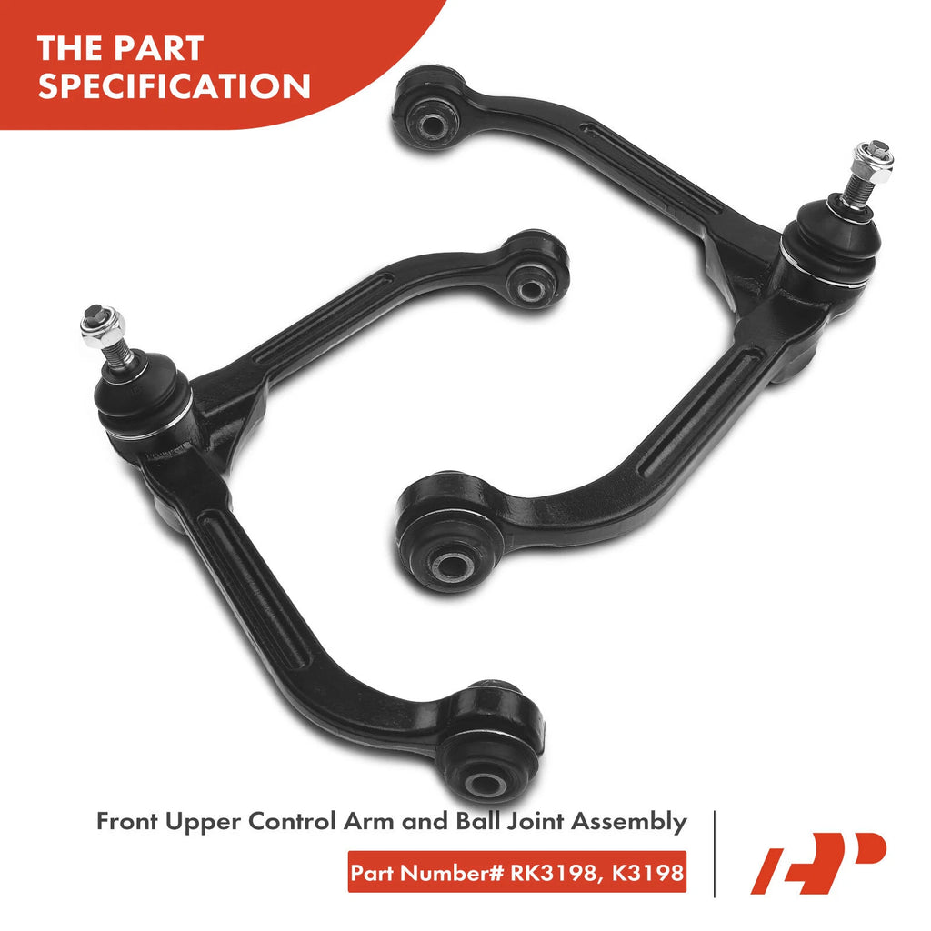 Set of 4 Front Upper Outer Control Arm Tie Rods for Jeep Liberty (2002-2007)