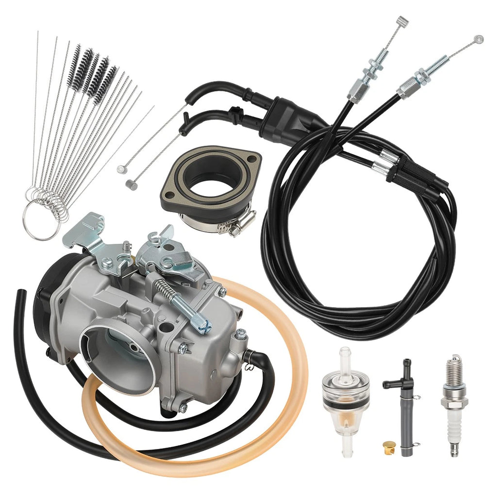 Carburetor & Intake Manifold Boot & Throttle Cable for Kawasaki KLR650 (2008–2018)