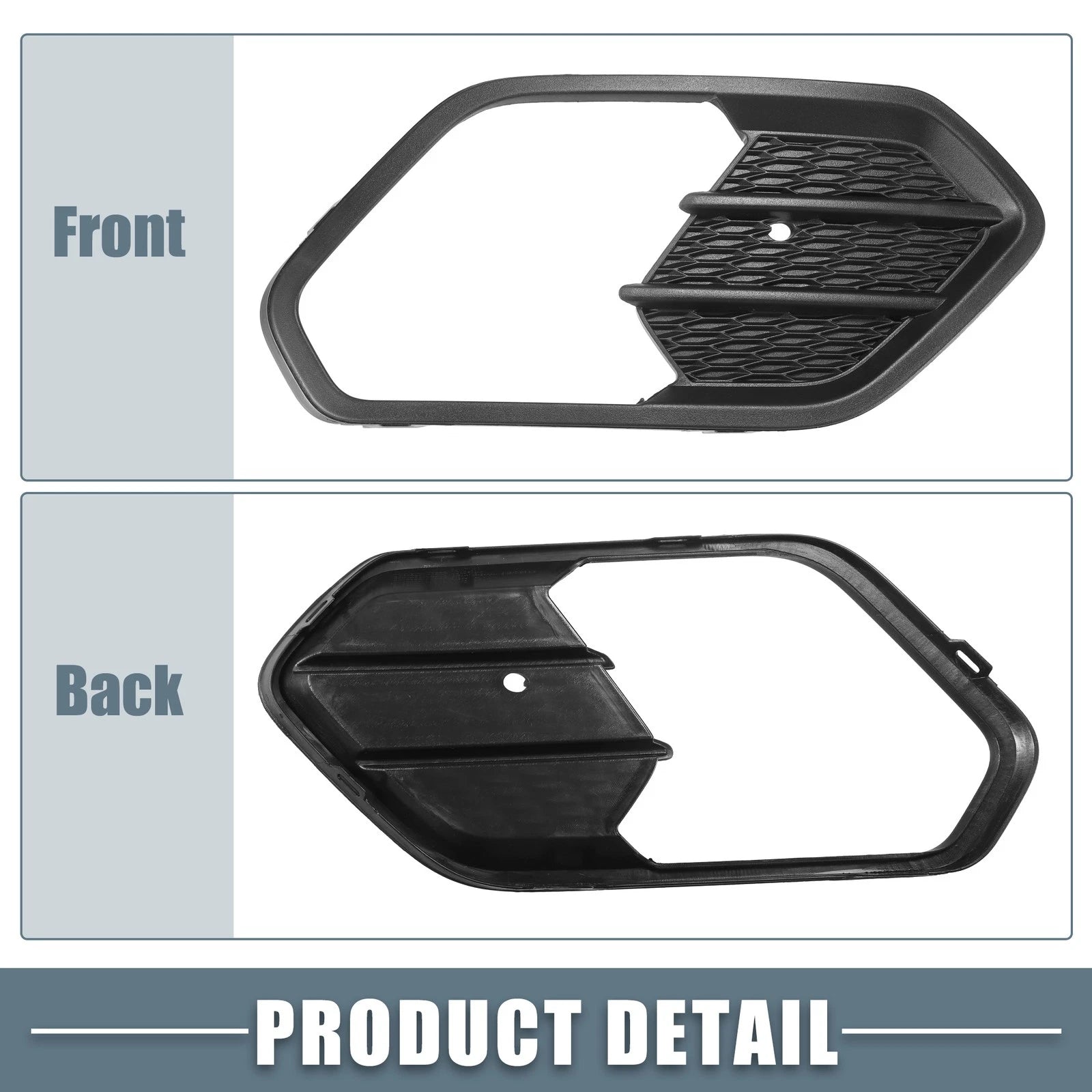 Front Right Fog Light Grille Cover Trim for Ford Escape Kuga (2017–2019) Black