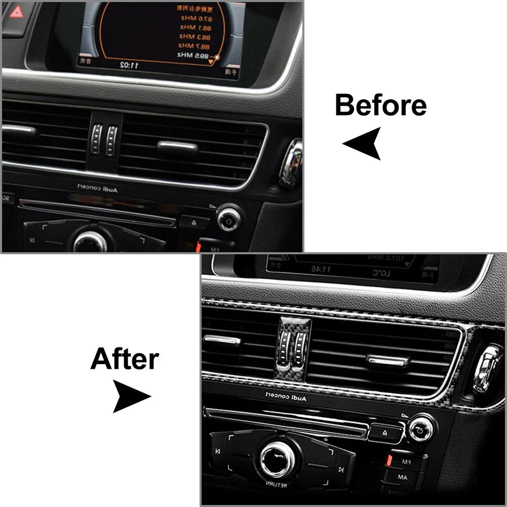 Carbon Fiber Air Conditioning Vent Outlet Cover Trim for Audi Q5 SQ5 (2009-2023)