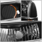 Pair of Black Housing Amber Side Headlights for Ford Super Duty (1999–2004)