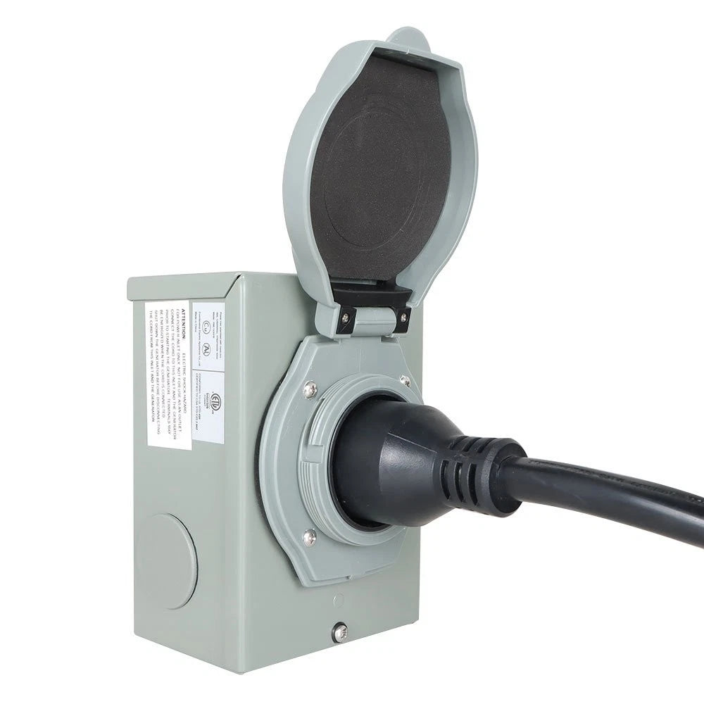 30 Amp RV Power Extension Cord with 4-Prong Inlet Box (50 FT)