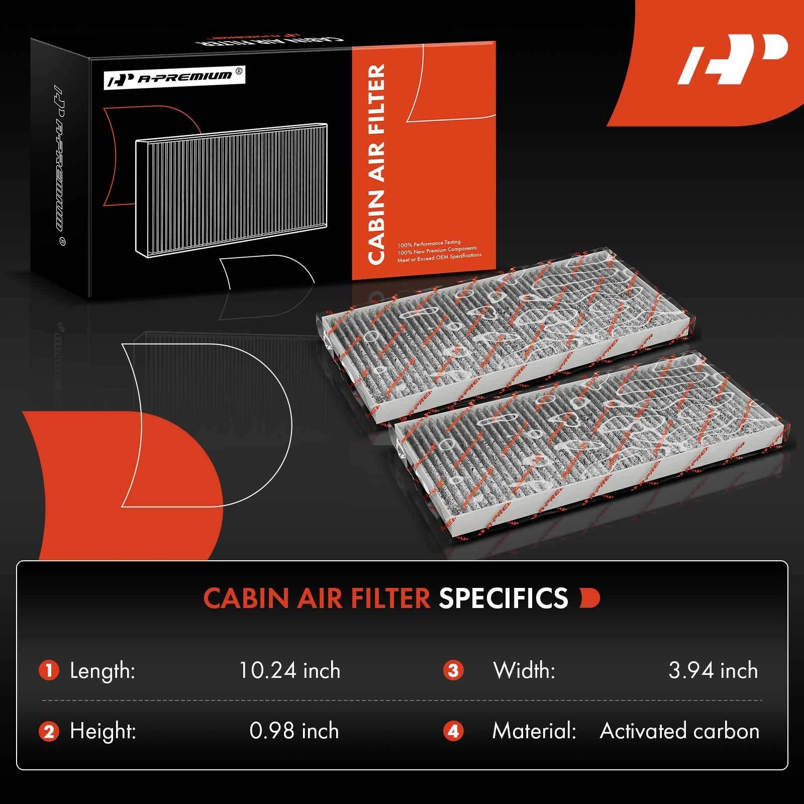 2X Activated Carbon Cabin Air Filter for Nissan Frontier (2005–2022)