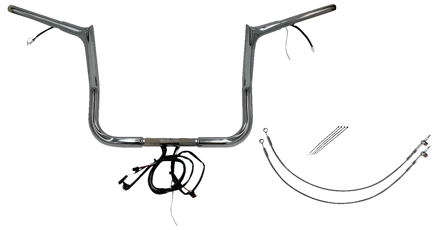 1-1/4" Pointed Top Handlebar Kit for Harley Davidson (EZ Install, 12")