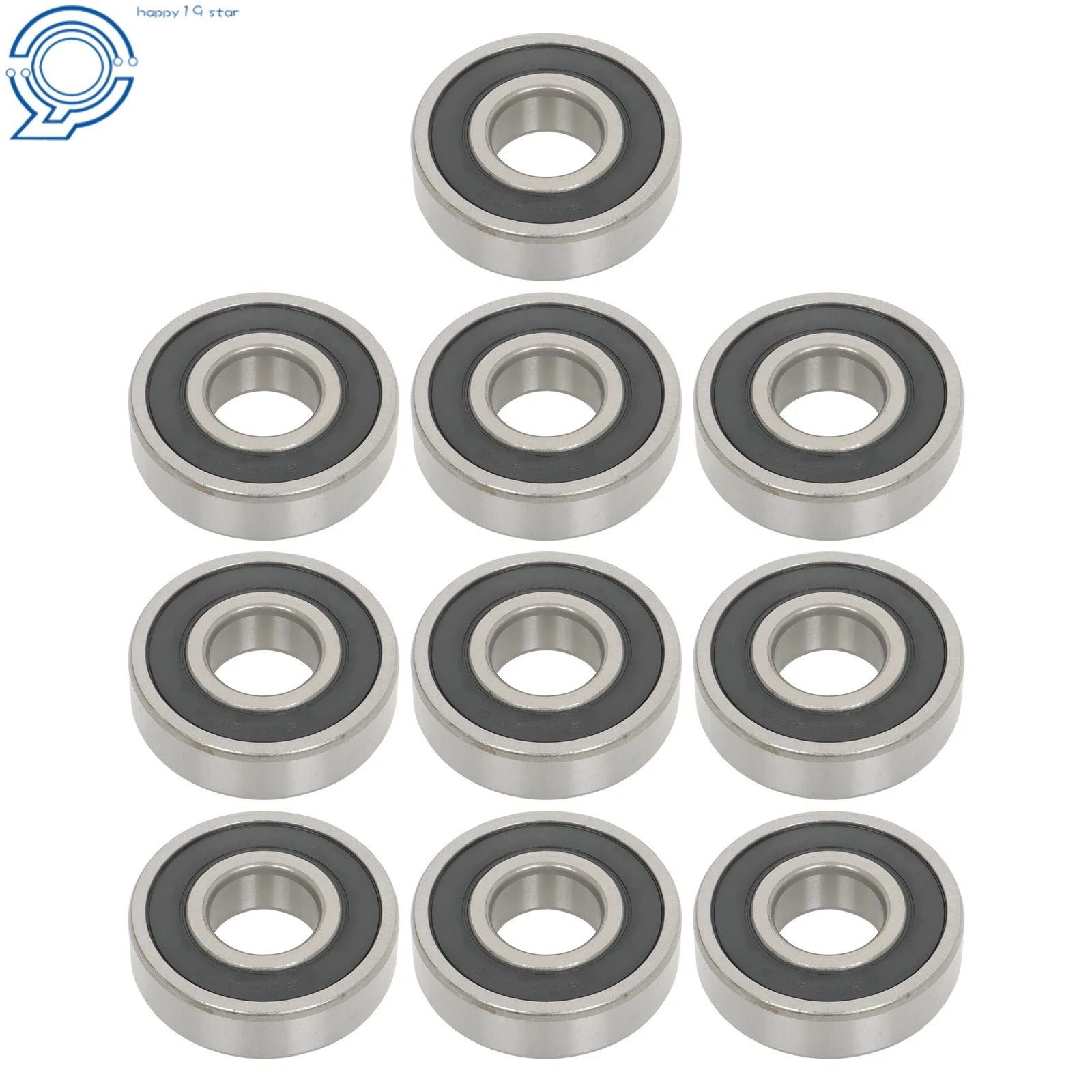 Set of 10 Ball Bearings 6305 2RS C3 for Various Applications (25x62x17mm)