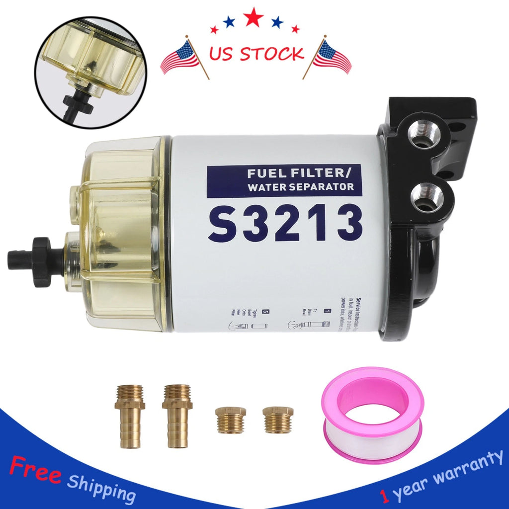 3/8" NPT Water Separating Fuel Filter for Marine Outboard Motor 