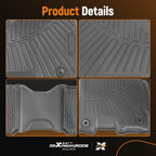 Set of 3 Floor Liner Mats for Dodge Ram 1500/2500/3500 Crew Cab (2013–2018) Rubber