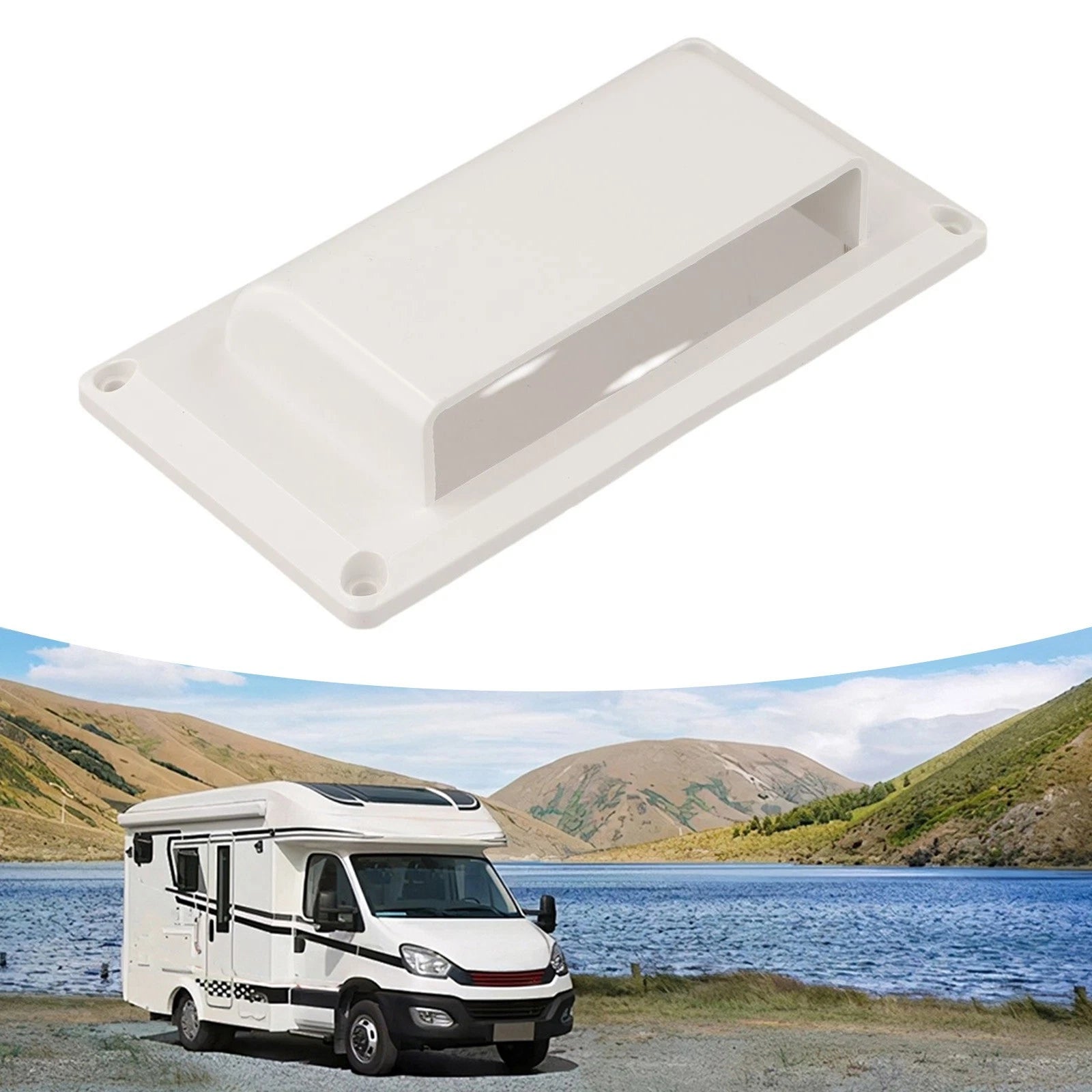 White ABS RV Side Vent Cover for Trailer Boat Yacht