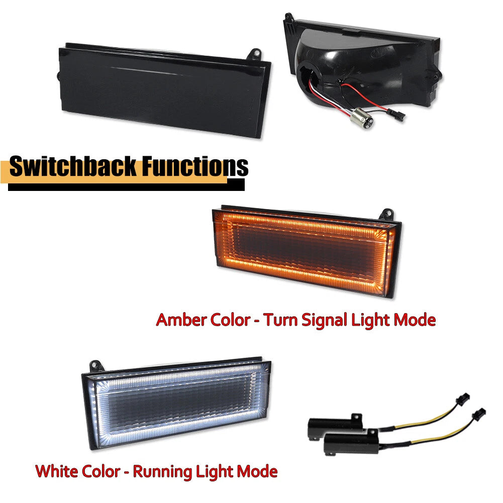 Smoke LED Front Bumper Signal Lights for Jeep Cherokee, Comanche (1984–1996)