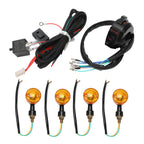 Set of 4 Universal Motorcycle Indicator Wiring Loom Harness Relay Turn Signals