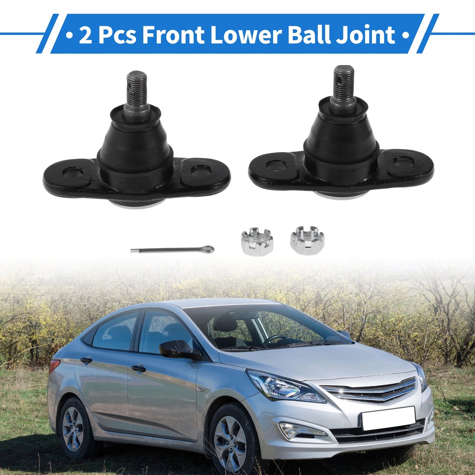 2X Front Lower Ball Joints for Hyundai Accent (2005–2010) No.K500015/517601G000