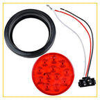 2X LED Round Trailer Lights for Truck (4" Red)