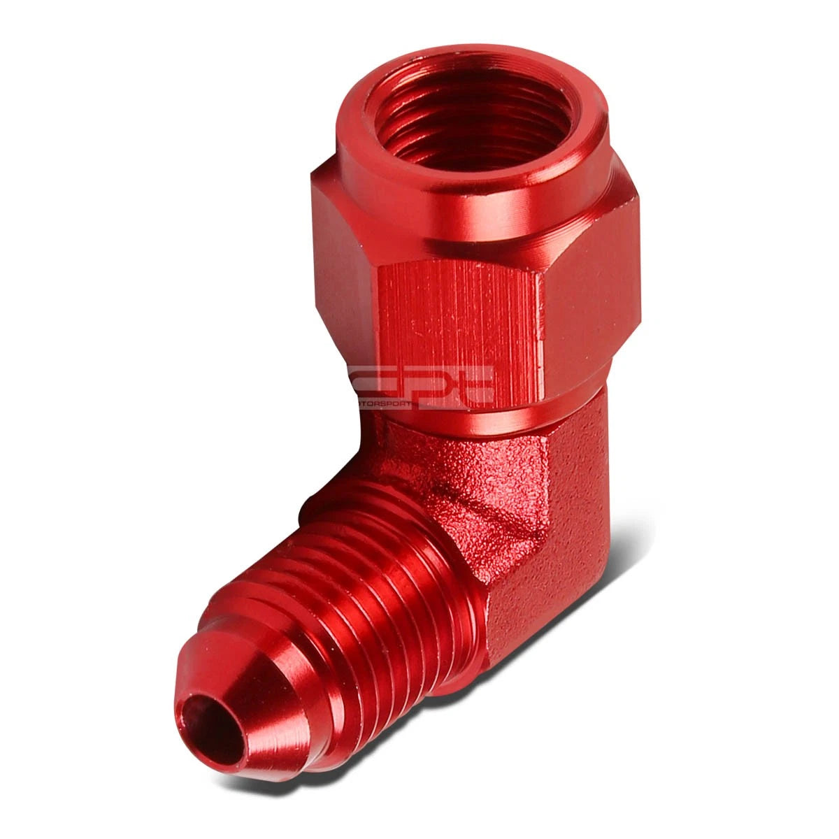 Set of 2 AN-4 90 Degree Bulkhead Flare Fittings for Automotive (Red Aluminum)