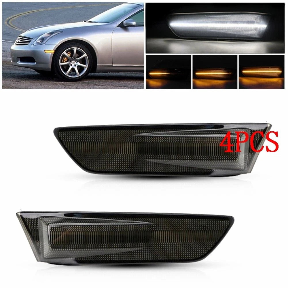 4X Sequential Switchback Side LED Marker Light for Infiniti G35 Sedan (2003–2006)