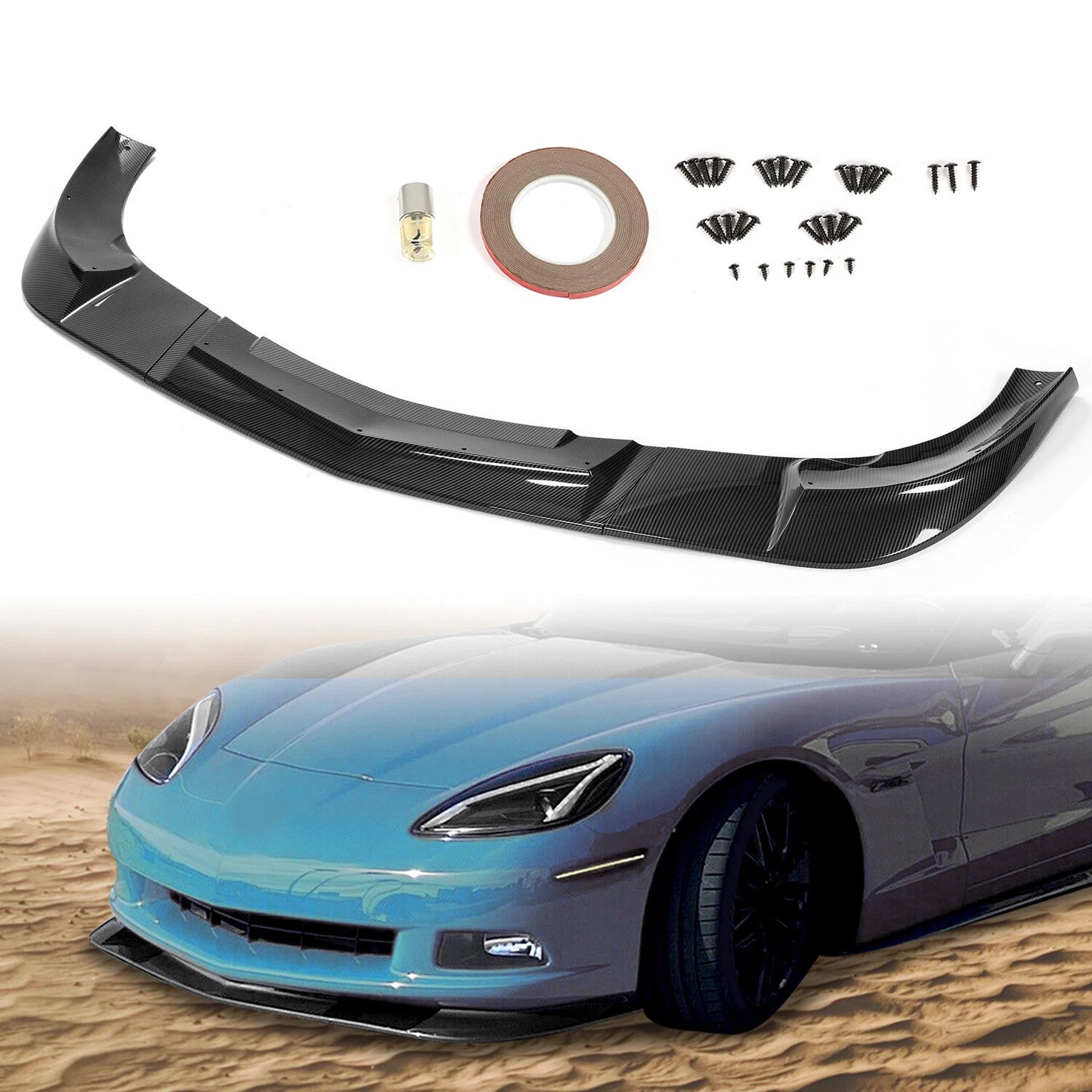 C6 ZR1 Style Front Splitter Lip for Corvette Base Models (2005–2013)