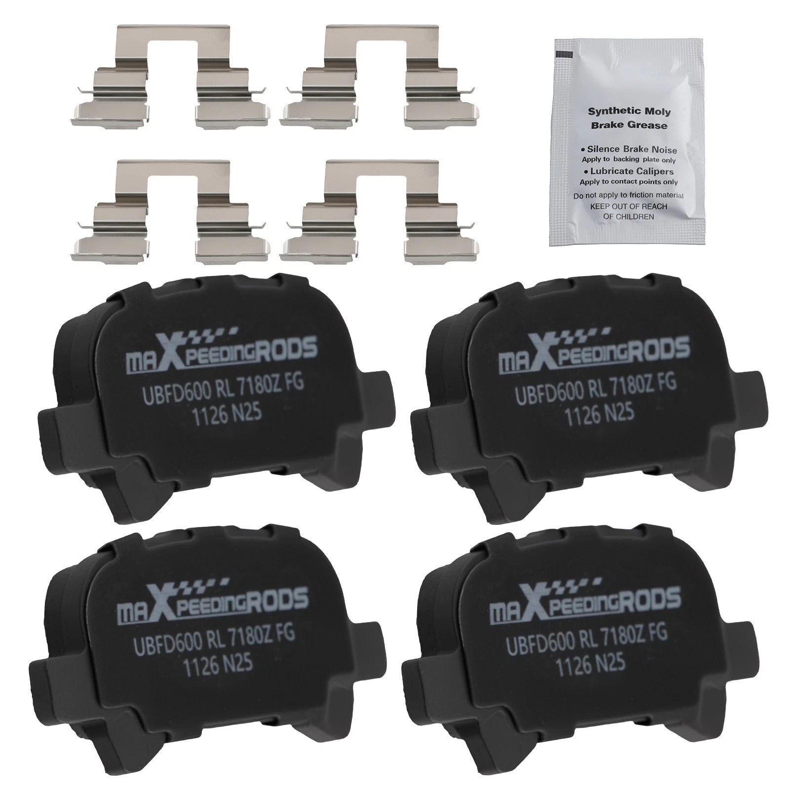 Set of 4 Rear Ceramic Brake Pads for Toyota Avalon/Solara (2000–2008) D828
