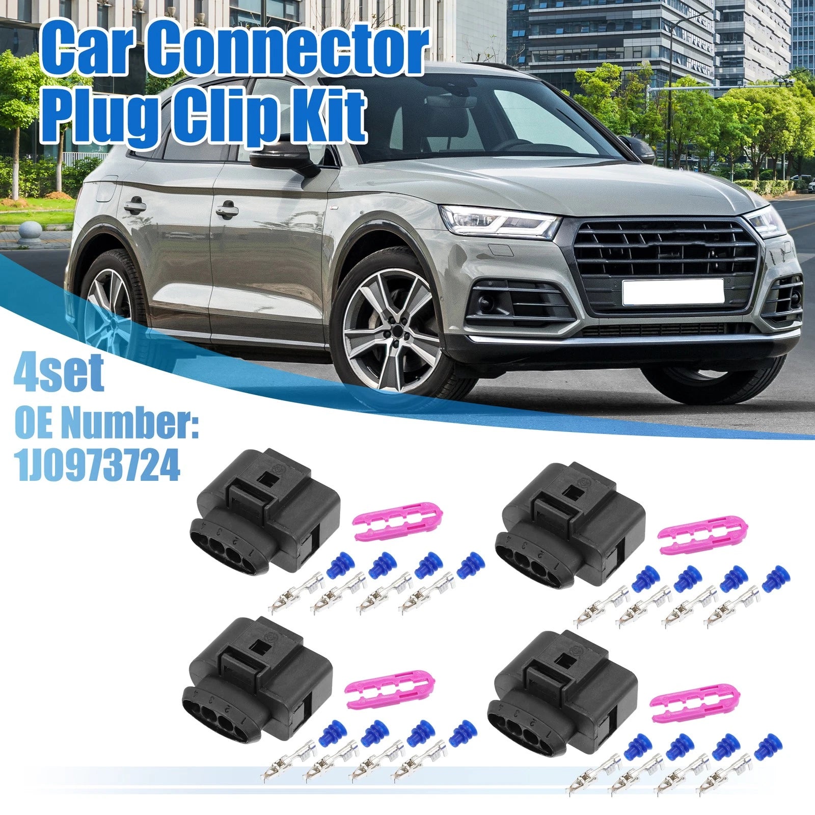 Set of 4 Ignition Coil Connectors for VW Audi (No.1J0973724)