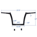 12" Black Ape Hanger Handlebar for Harley FLTRX Road Glide (2015–2020)