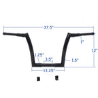 12" Black Ape Hanger Handlebar for Harley FLTRX Road Glide (2015–2020)