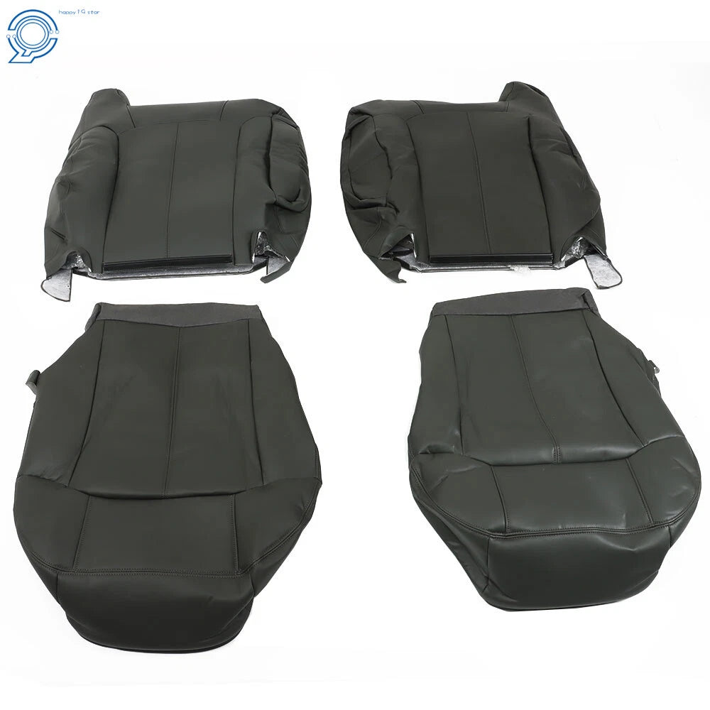 Set of 2 Seat Covers for Chevy Silverado & GMC Sierra (1999-2002) Graphite Leather