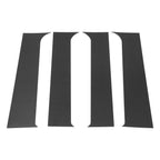 Set of 4 Door Pillar Window Trim for Ford F-250 (1999–2014) Carbon Fiber Black
