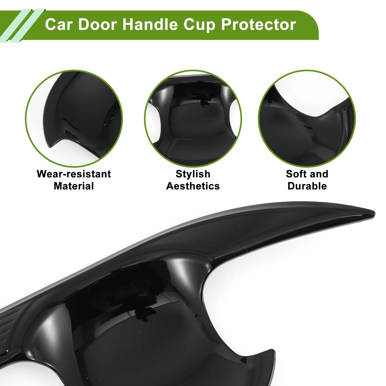 Set of 4 Car Door Handle Cup Protectors for Toyota Camry  Gloss Black