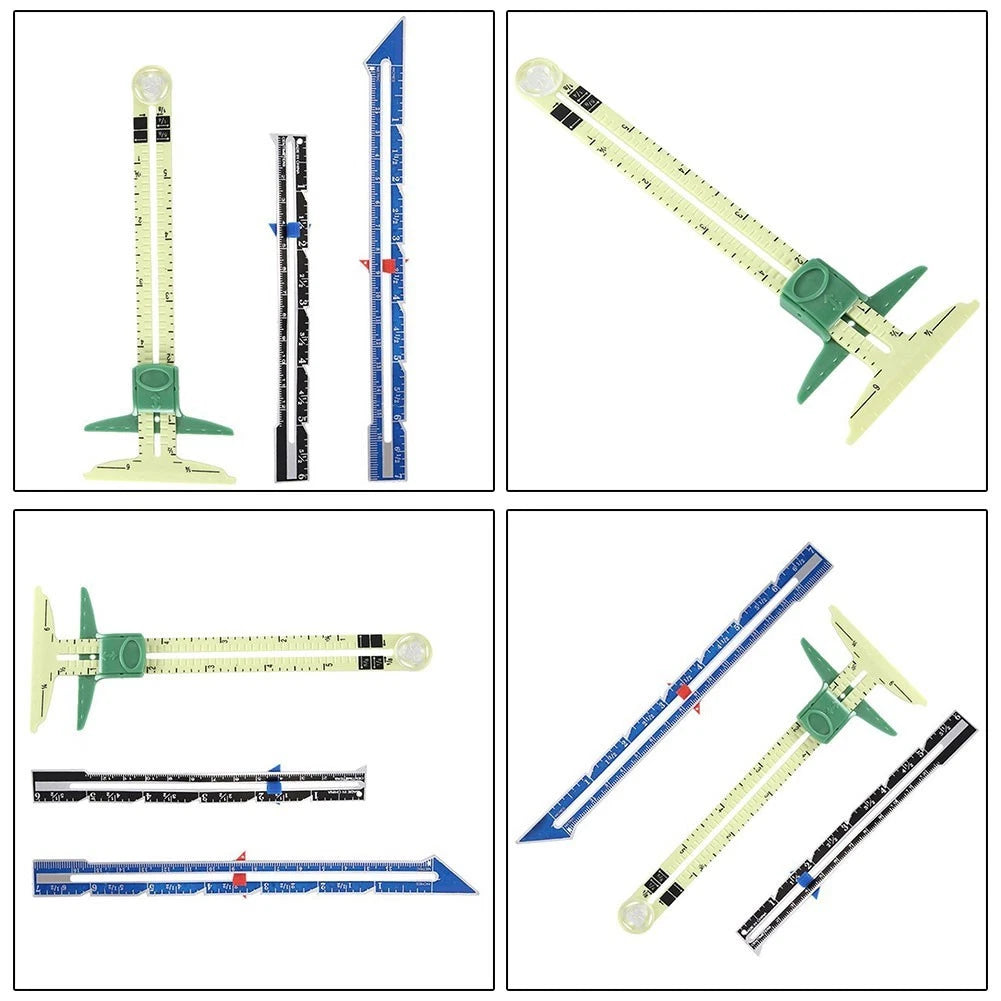 3-Piece Sewing Tool Set with Sliding Gauge for Accurate Measurements