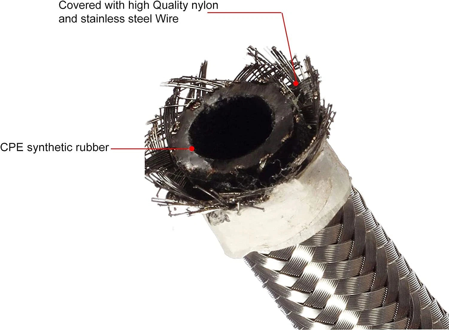 10FT AN8 Nylon Braided Oil Fuel Line + Fittings for Universal Applications