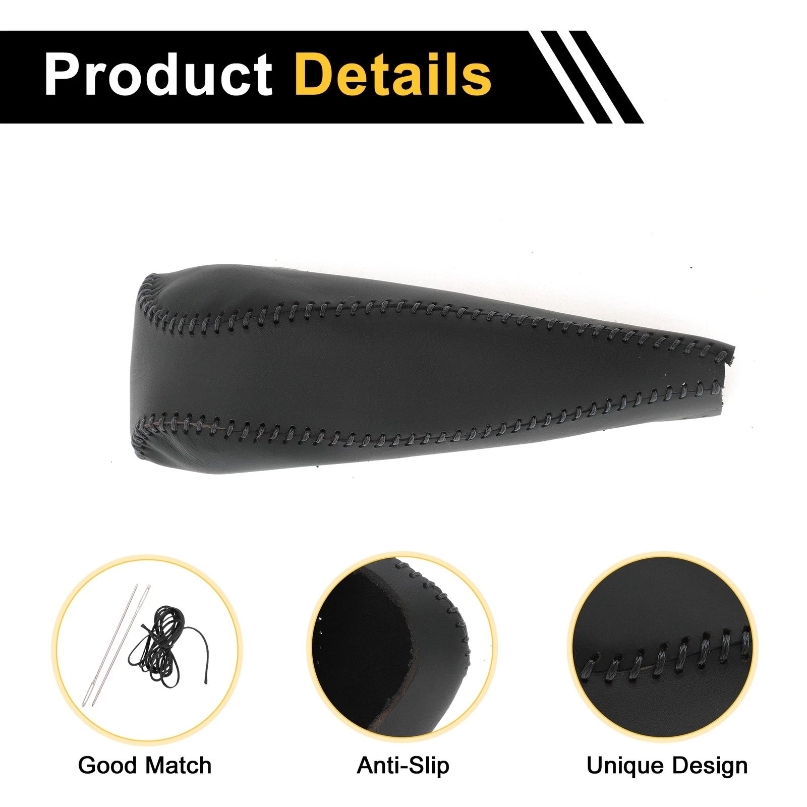 1 Pc Gear Shift Knob Cover for Honda Civic (2006–2011) Black Faux Leather