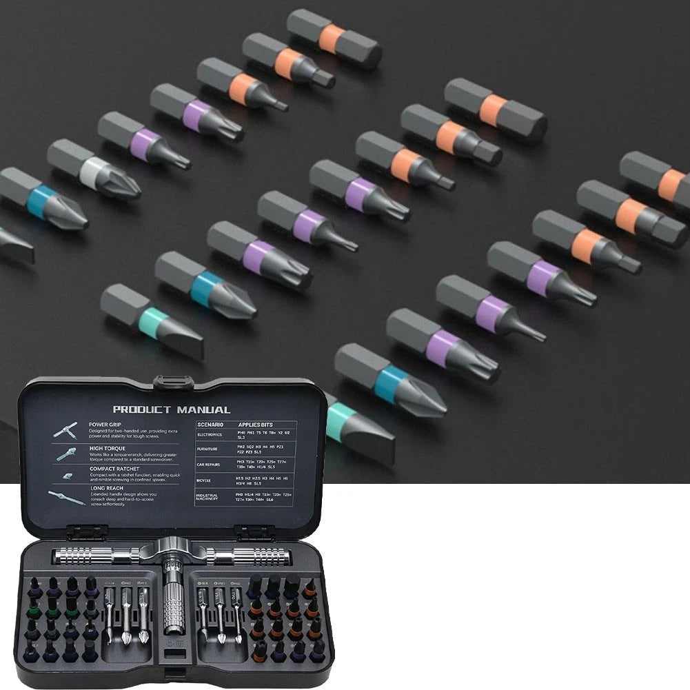 40-in-1 Magnetic Screwdriver Set for Automotive Repair Tasks