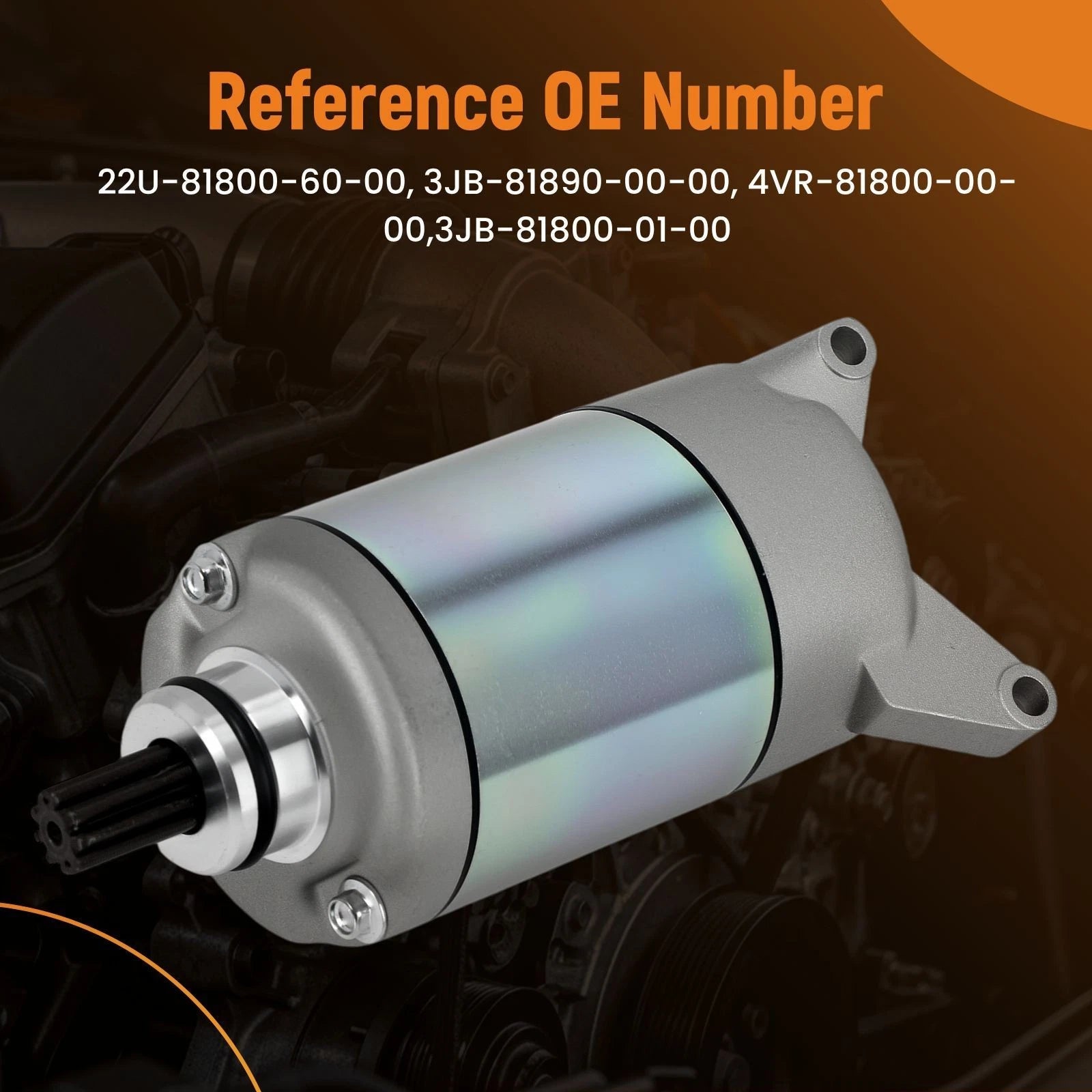 12V 9T Starter Motor for Yamaha V Star 650 Silverado (2003–2010) CW Rotation