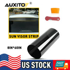 Matte Black Vinyl Windshield Banner Decal for Universal Fit