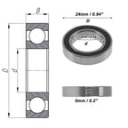 Deep Groove Ball Bearings 6802VV for Various Applications (15x24x5mm)