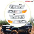 Set of 2 Chrome Headlights for Chevy Silverado/Suburban/Tahoe