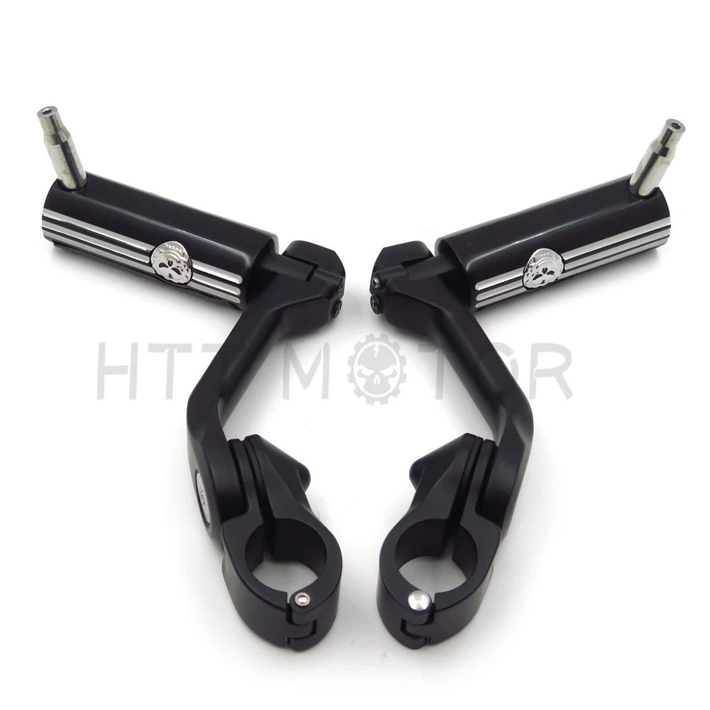 1.25" Adjustable Highway Long Mount Skull Footpeg for Harley Touring (2014–2023)