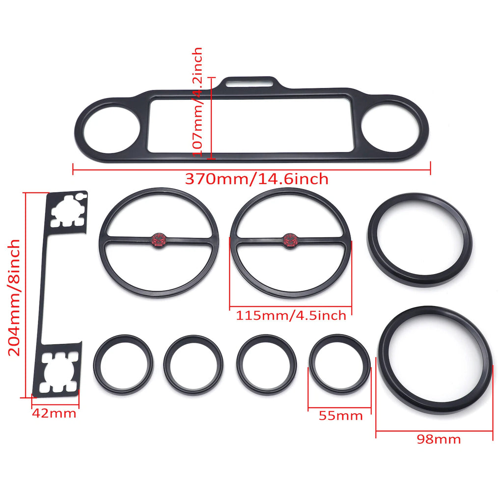 Black Skull Inner Fairing Trim Kit for Harley Electra Glide Street Glide (2006–2013)