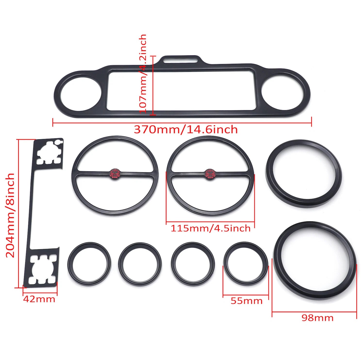 Black Skull Inner Fairing Trim Kit for Harley Electra Glide Street Glide (2006–2013)