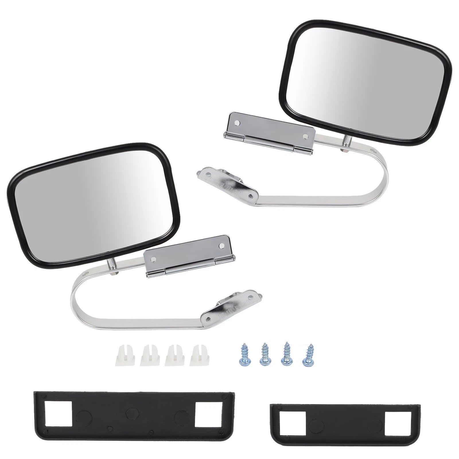 Chrome Steel Manual Mirrors for Ford Bronco 1980–1996 (Pair)