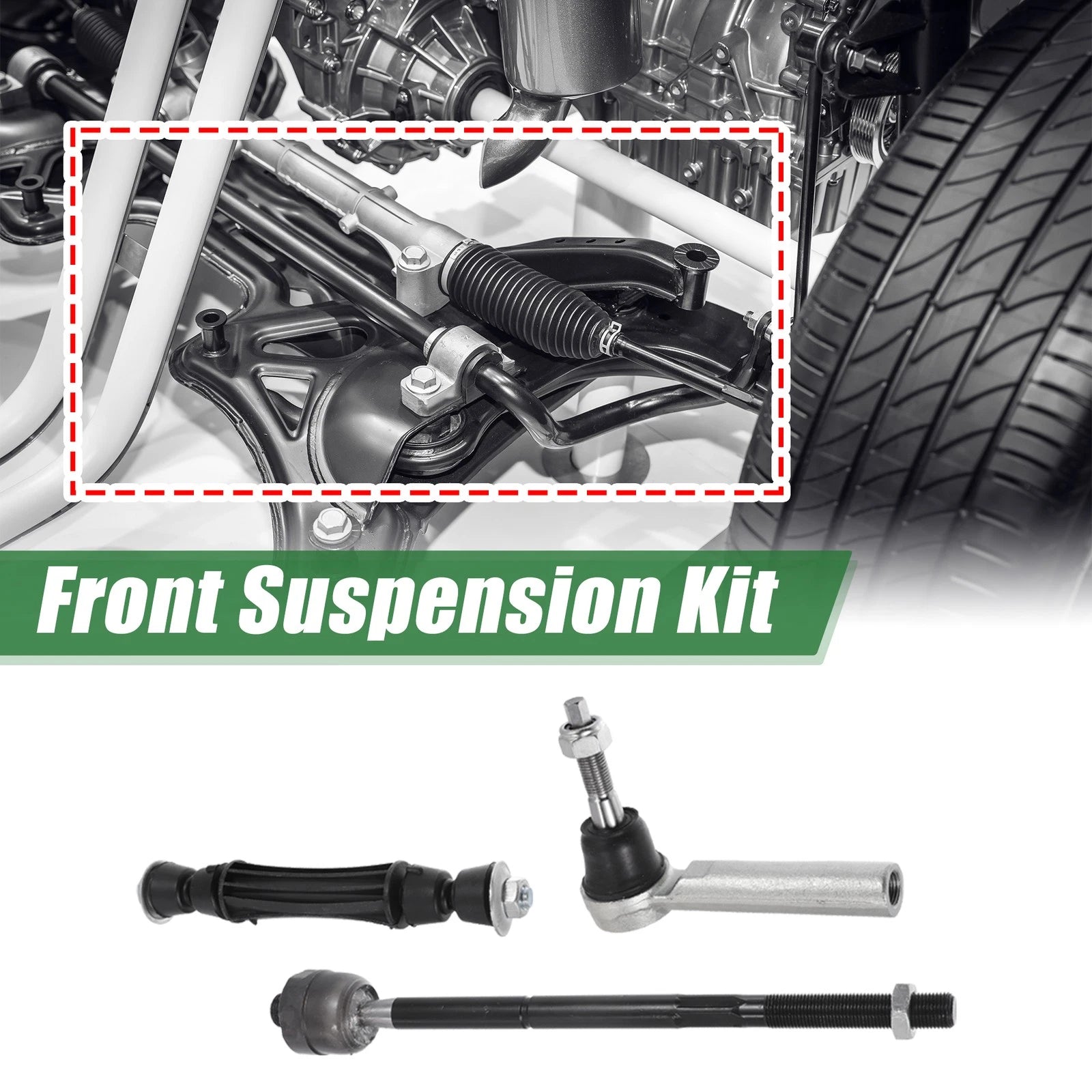 6X Front Suspension Kit Tie Rod End Sway Bar Link for Cadillac Escalade (2015–2019)