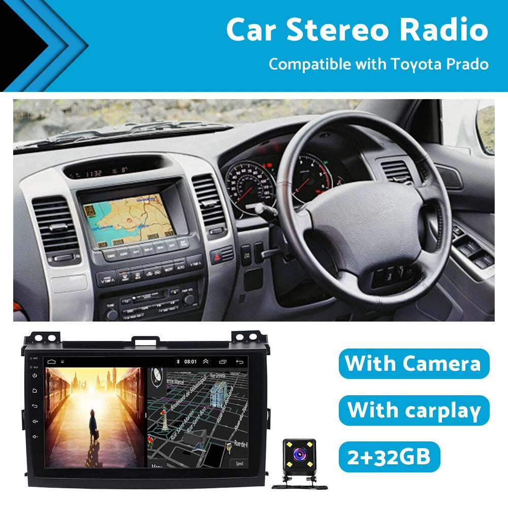 32GB Carplay Radio Stereo GPS for Toyota Prado 120 (2003–2009)