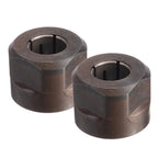 Set of 2 Collet Nuts for Plunge Router 1/2" (12.7mm) Metal Black
