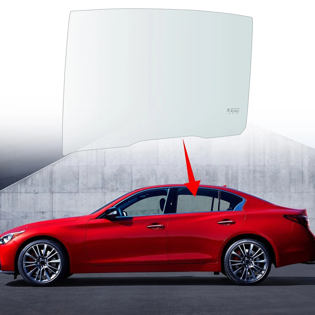 Driver Side Rear Door Window Glass for Infiniti Q50 (2014–2024) Tempered