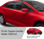 Set of 4 Vent Rain Deflectors for Toyota Corolla 4DR Sedan (2020–2025)