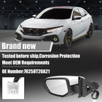 3 Pin Left Side Exterior Door Mirror Assembly White for Honda Civic (2016–2021) 767153118074