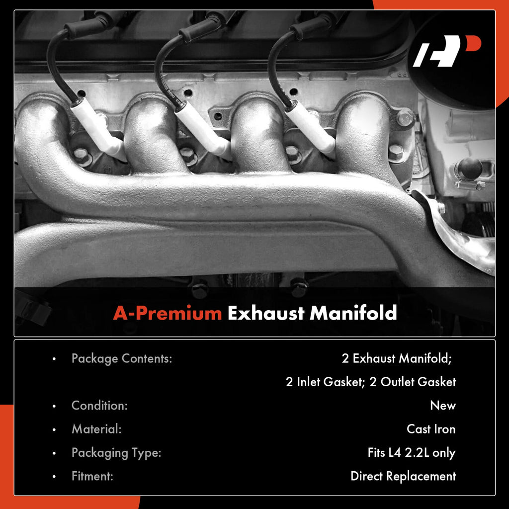 2X Exhaust Manifold with Gasket for Ford F-150 (2011–2016)