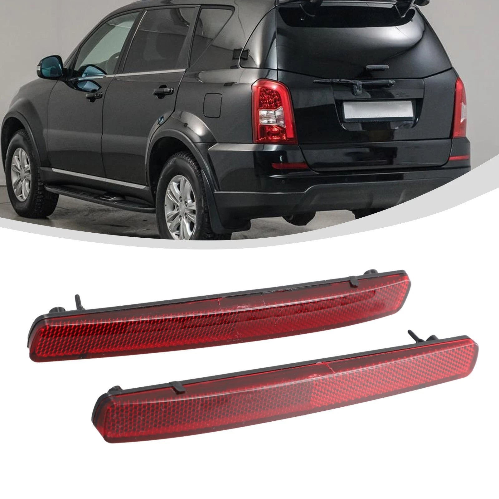 Pair Rear Bumper Reflectors for Ssangyong Rexton (2006–2017) & Kyron (2007–2011)